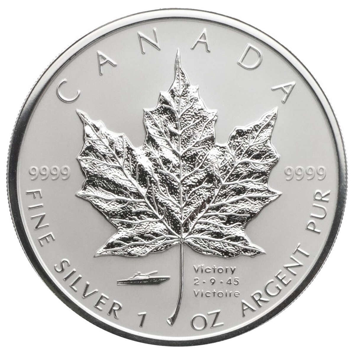 2005 $5 Maple Leaf Privy Mark V-J Day - 1 oz Pure Silver Coin Default Title