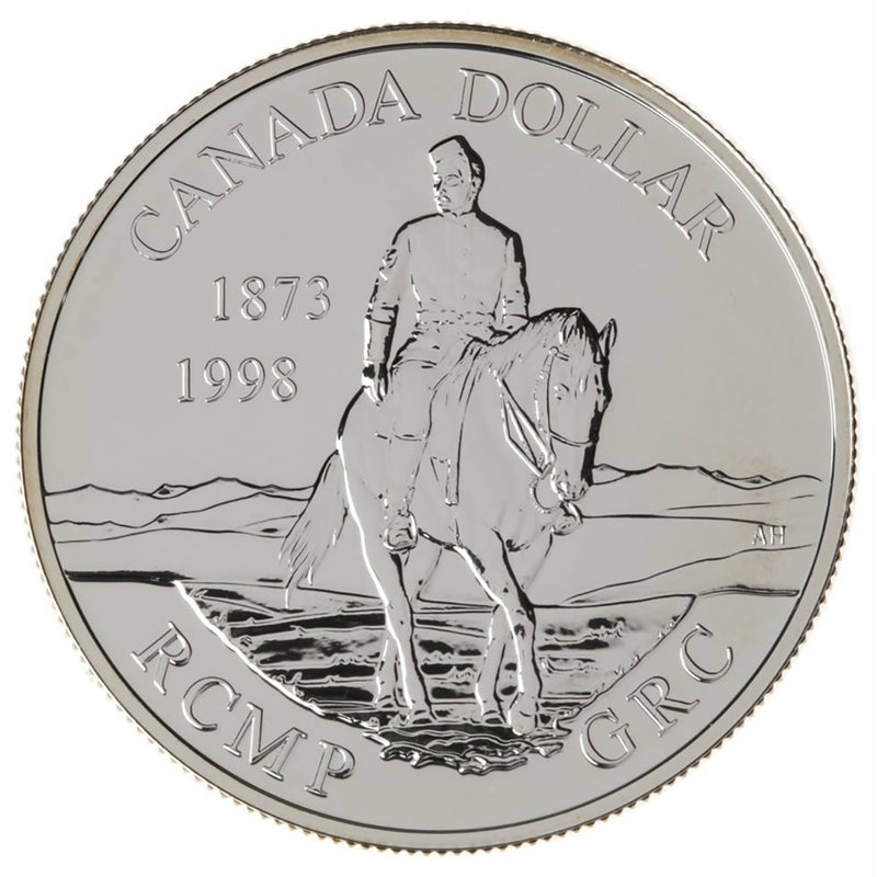 1998 $1 - Royal Canadian Mounted Police (RCMP), 125th Anniversary - B.U. Sterling Silver Dollar