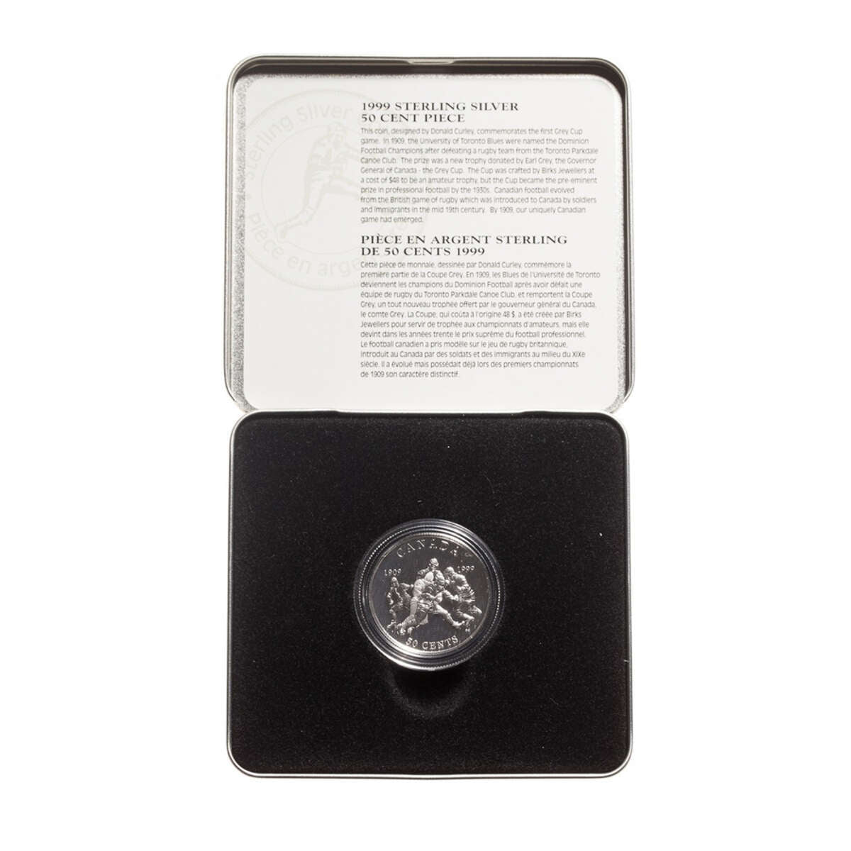 1999 50c Canadian Sports Firsts: First Grey Cup Game - Sterling Silver Coin Default Title