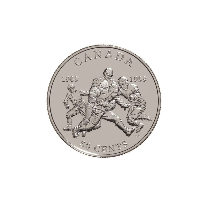 1999 50c Canadian Sports Firsts: First Grey Cup Game - Sterling Silver Coin Default Title