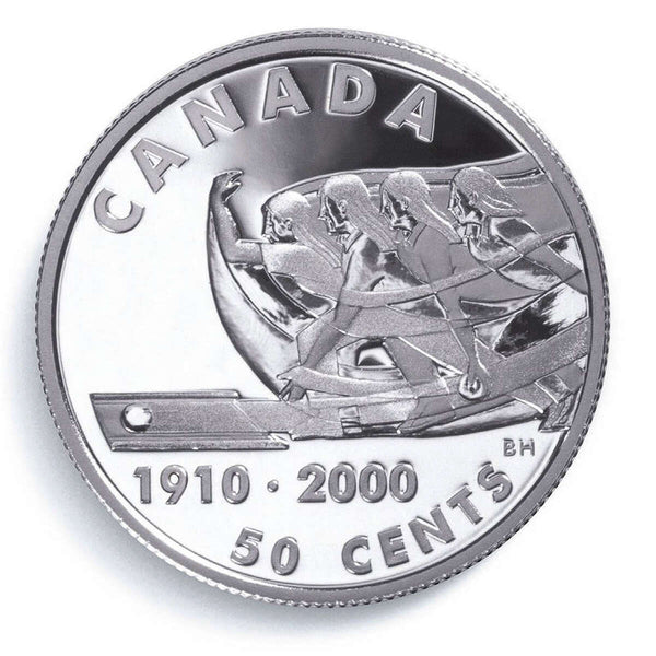 2000 50c Canadian Sports Firsts: Birth of the First 5-Pin Bowling League - Sterling Silver Coin Default Title