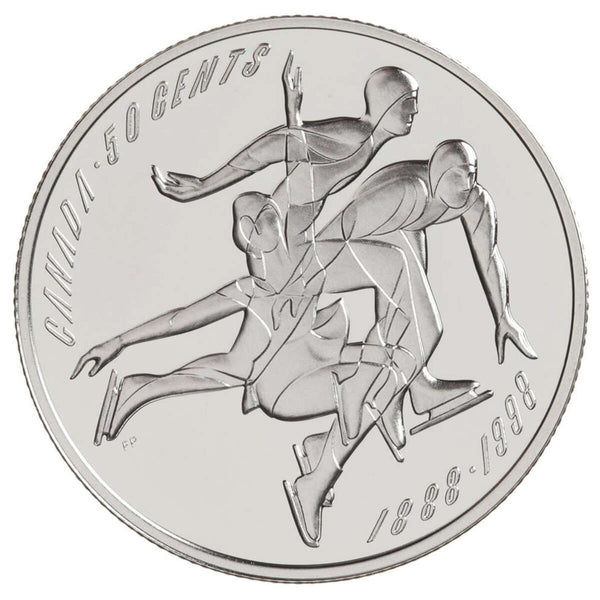 1998 50c Canadian Sports Firsts: First Official Amateur Figure Skating Championship - Sterling Silver Coin Default Title