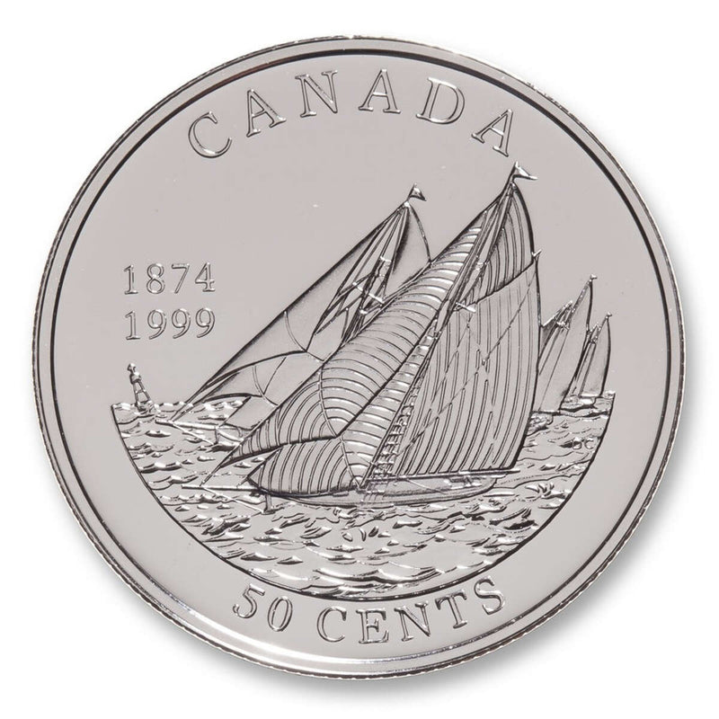 1999 50c Canadian Sports Firsts: First Yachting Race Between Canada and the U.S. - Sterling Silver Coin Default Title