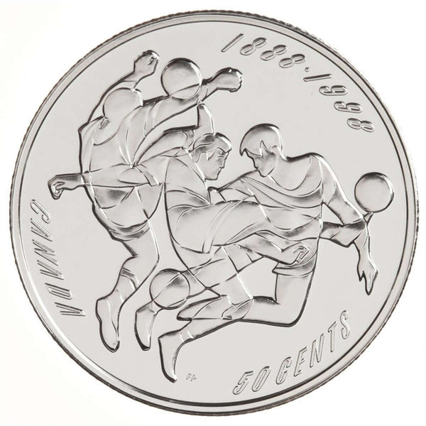 1998 50c Canadian Sports Firsts: First Overseas Canadian Soccer Tour - Sterling Silver Coin Default Title