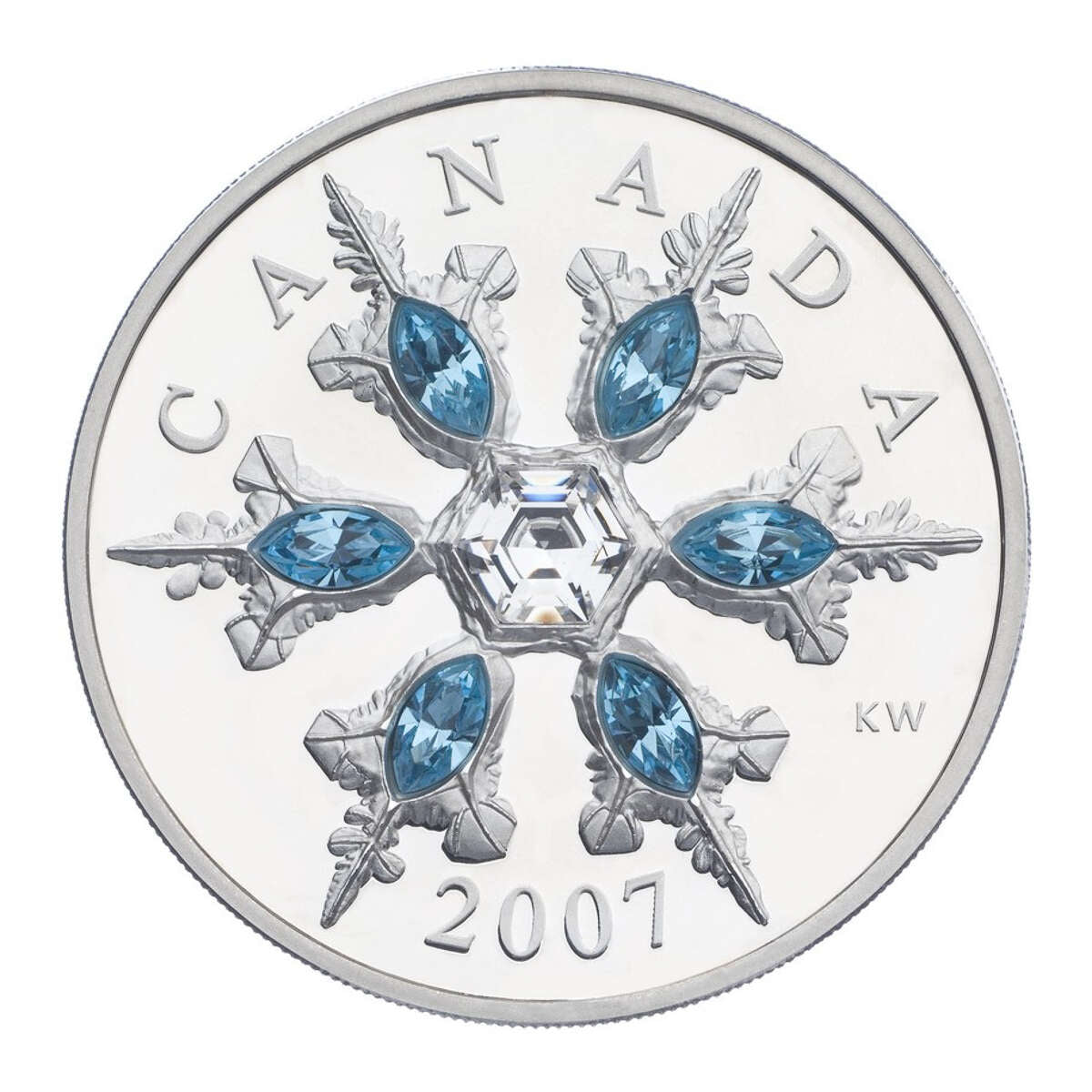 2007 $20 Blue Crystal Snowflake - Sterling Silver Coin Default Title