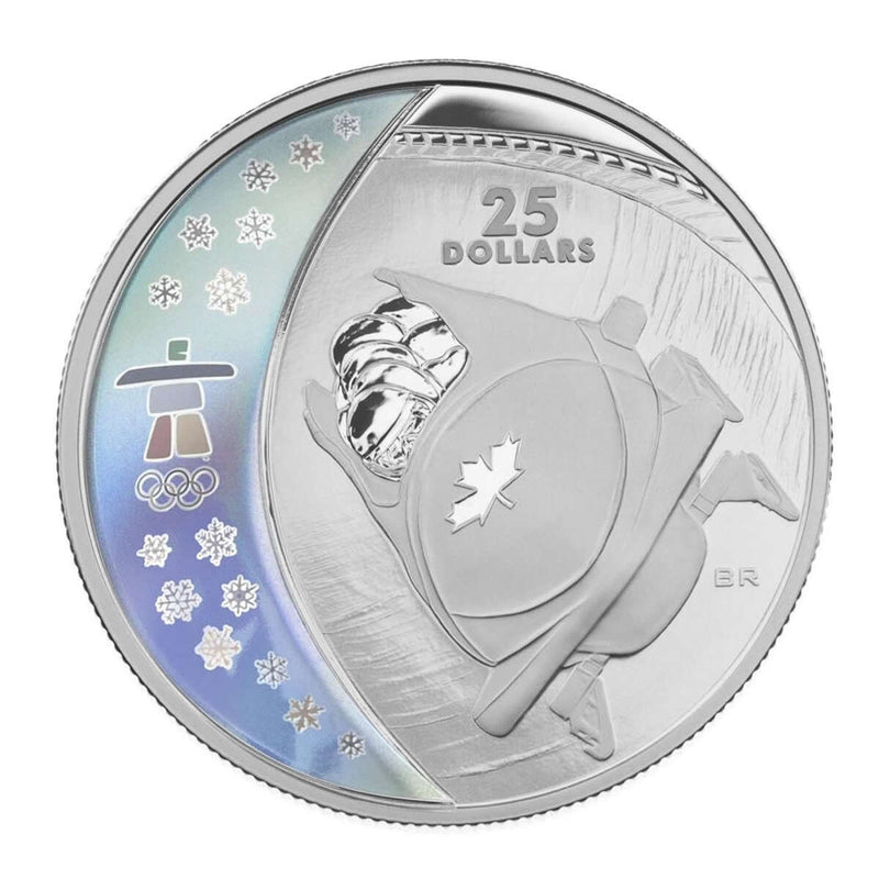 2008 $25 Vancouver 2010 Olympic Winter Games: Bobsleigh - Sterling Silver Hologram Coin Default Title