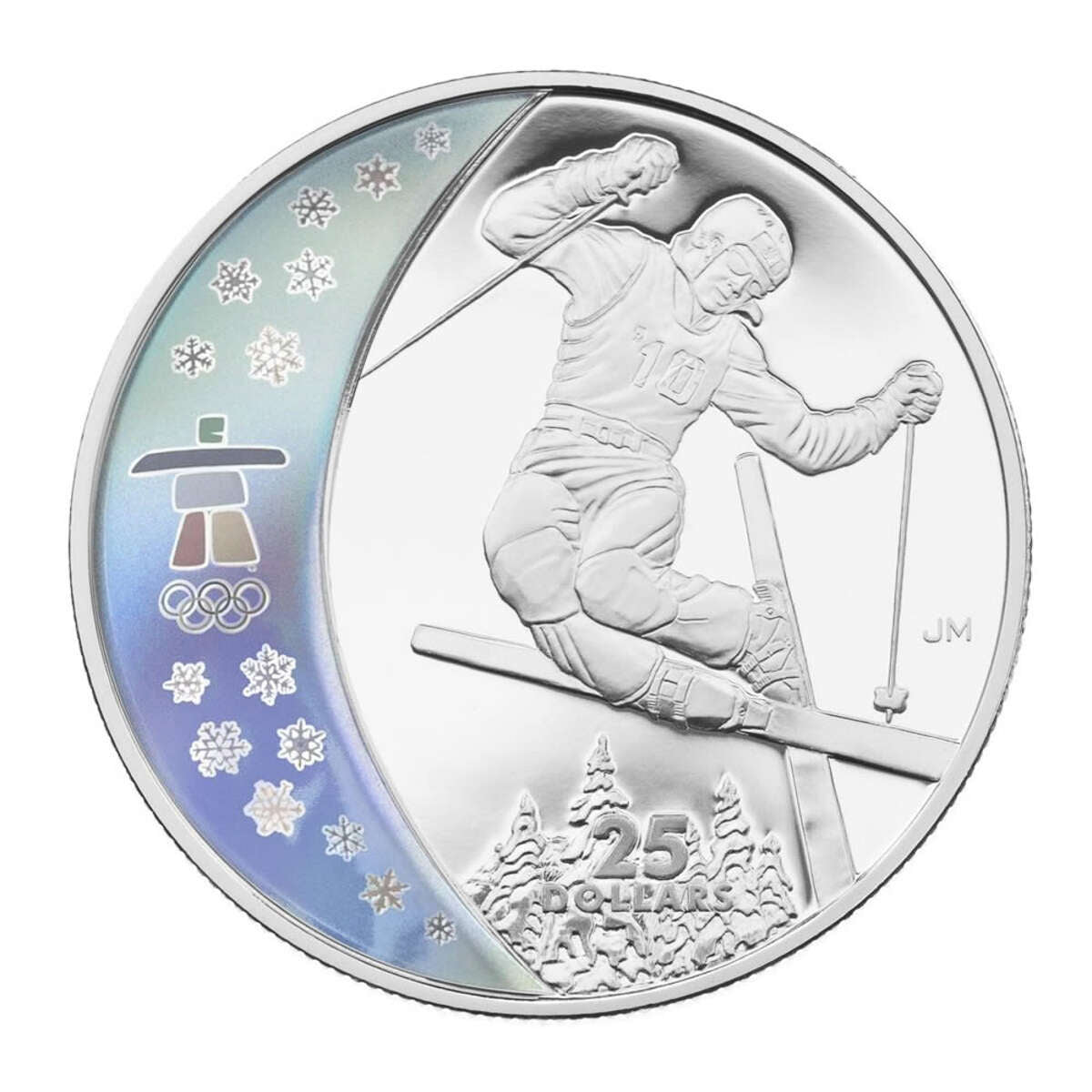 2008 $25 Vancouver 2010 Olympic Winter Games:  Freestyle Skiing - Sterling Silver Hologram Coin Default Title