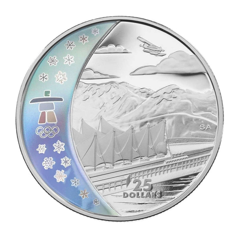 2008 $25 Vancouver 2010 Olympic Winter Games: Home of the 2010 Olympic Winter Games - Sterling Silver Hologram Coin Default Title