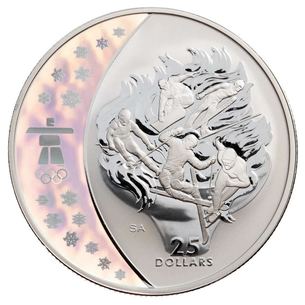 2009 $25 Vancouver 2010 Olympic Winter Games: Olympic Spirit - Sterling Silver Hologram Coin Default Title