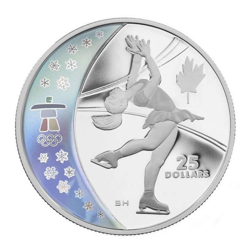 2008 $25 Vancouver 2010 Olympic Winter Games: Figure Skating - Sterling Silver Hologram Coin Default Title