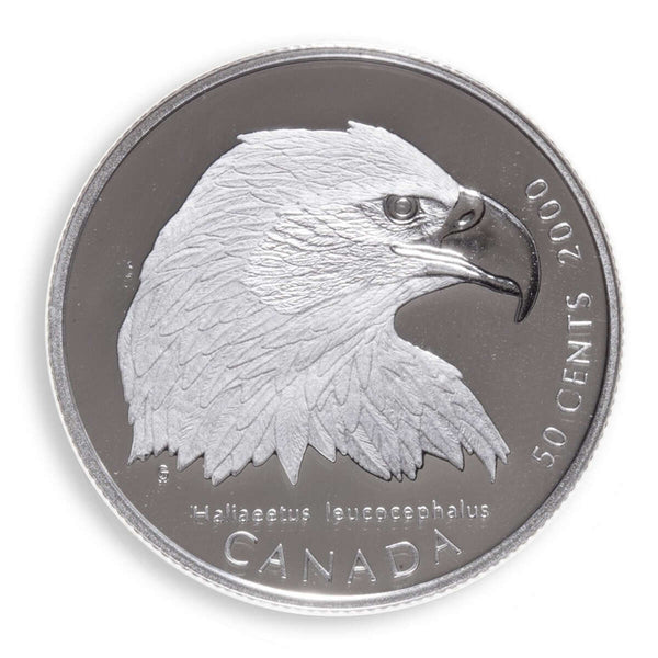 2000 50c Canada's Birds of Prey: The Bald Eagle - Sterling Silver Coin Default Title
