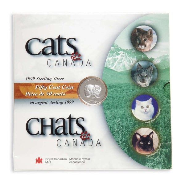 1999 50c Cats of Canada: Cymric - Sterling Silver Coin Default Title