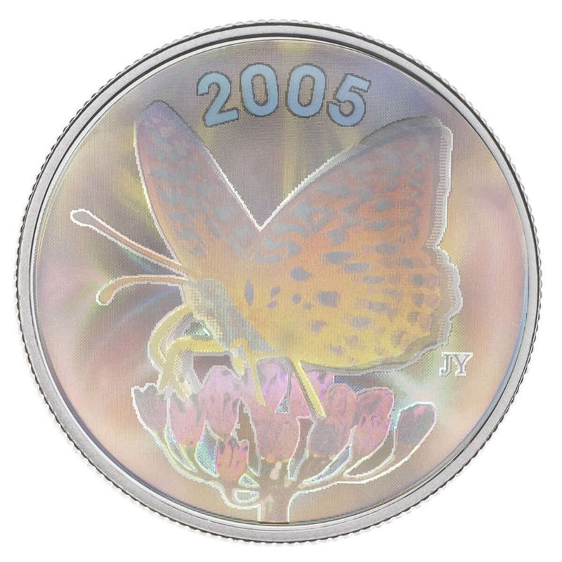 2005 50c Spangled Fritillary Butterfly - Sterling Silver Coin Default Title