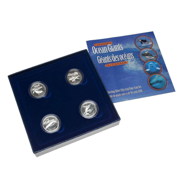 1998 50c Canada's Ocean Giants Series - Sterling Silver Coin Set