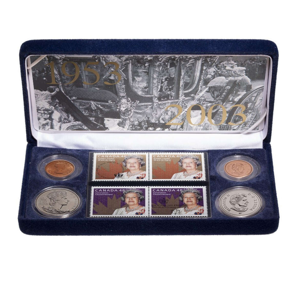 1953 - 2003 Queen Elizabeth II Coronation Stamp & Coin Set Default Title