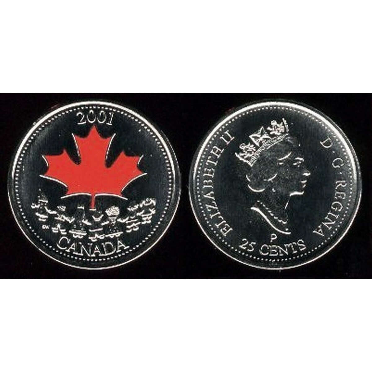 2001 25c Canada Day - Coloured Coin