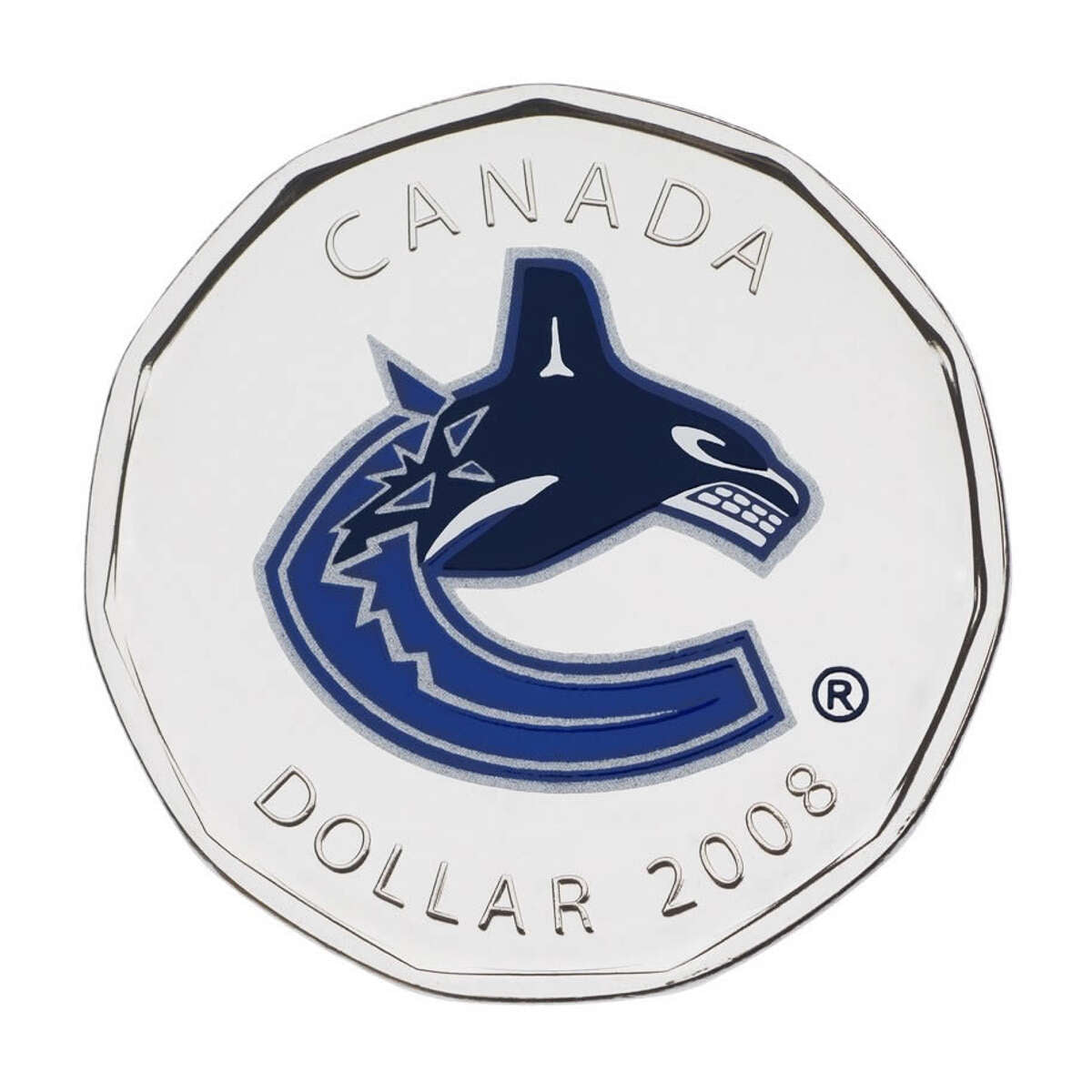 2008 $1 Vancouver Canucks: NHL Coloured Coin and Puck Default Title