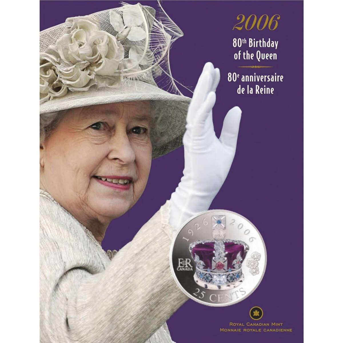 2006 25c 80th Birthday of Queen Elizabeth II - Coloured Coin Default Title