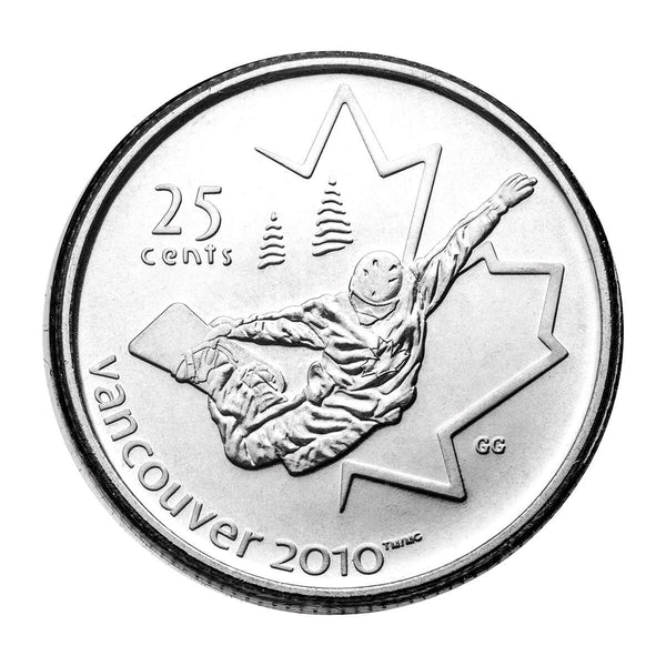 2008 25c Vancouver 2010 Official First Day Snowboarding Coin 2008 25c Vancouver 2010 Official First Day Snowboarding Coin