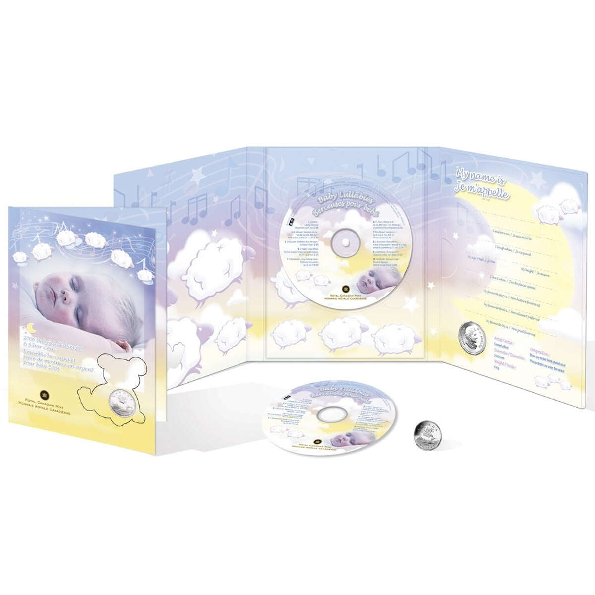 2006 Baby Gift Set - Commemorative Silver Dollar, Lullabies Music CD & Silver Plated Picture Frame Default Title