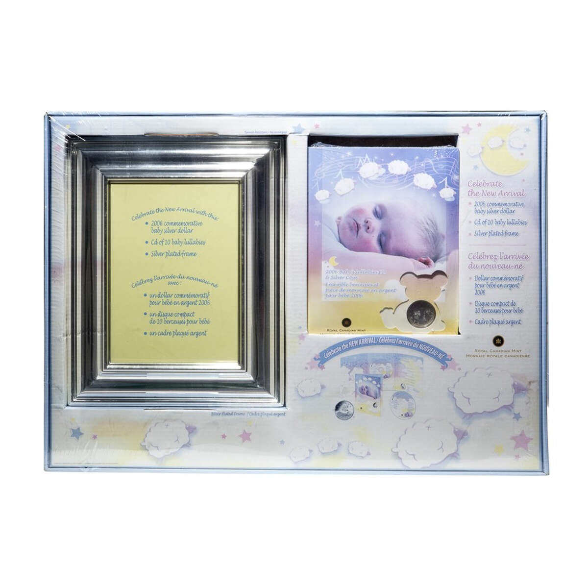 2006 Baby Gift Set - Commemorative Silver Dollar, Lullabies Music CD & Silver Plated Picture Frame