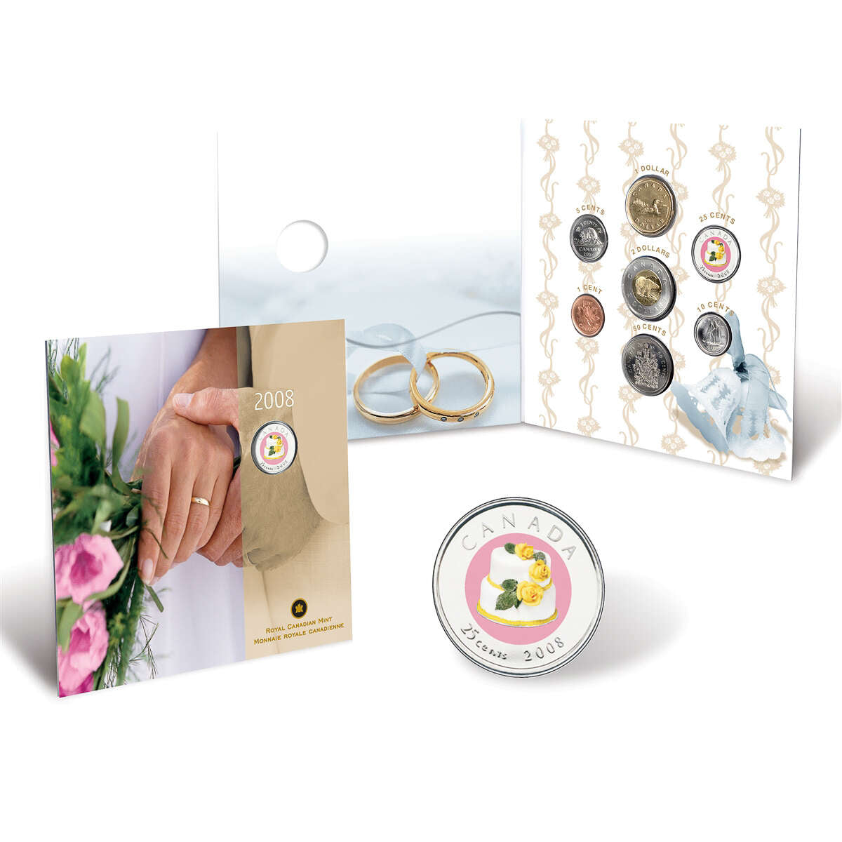 2008 Wedding Gift Set with Coloured 25-cent Default Title