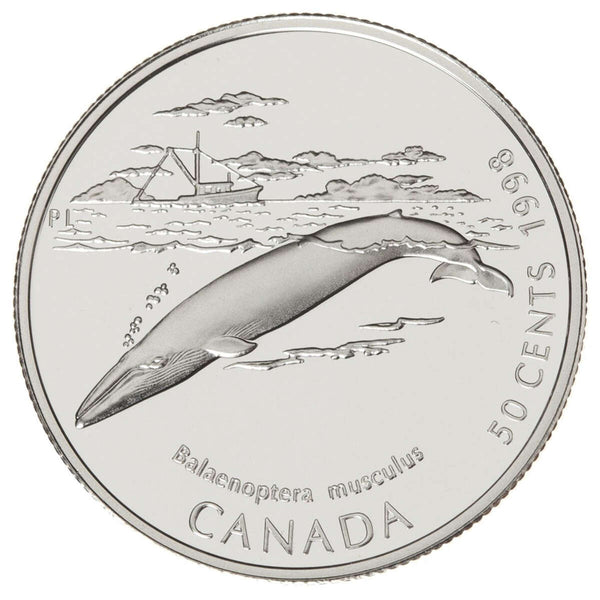 1998 50c Blue Whale: Canada's Ocean Giants - Sterling Silver Coin Default Title
