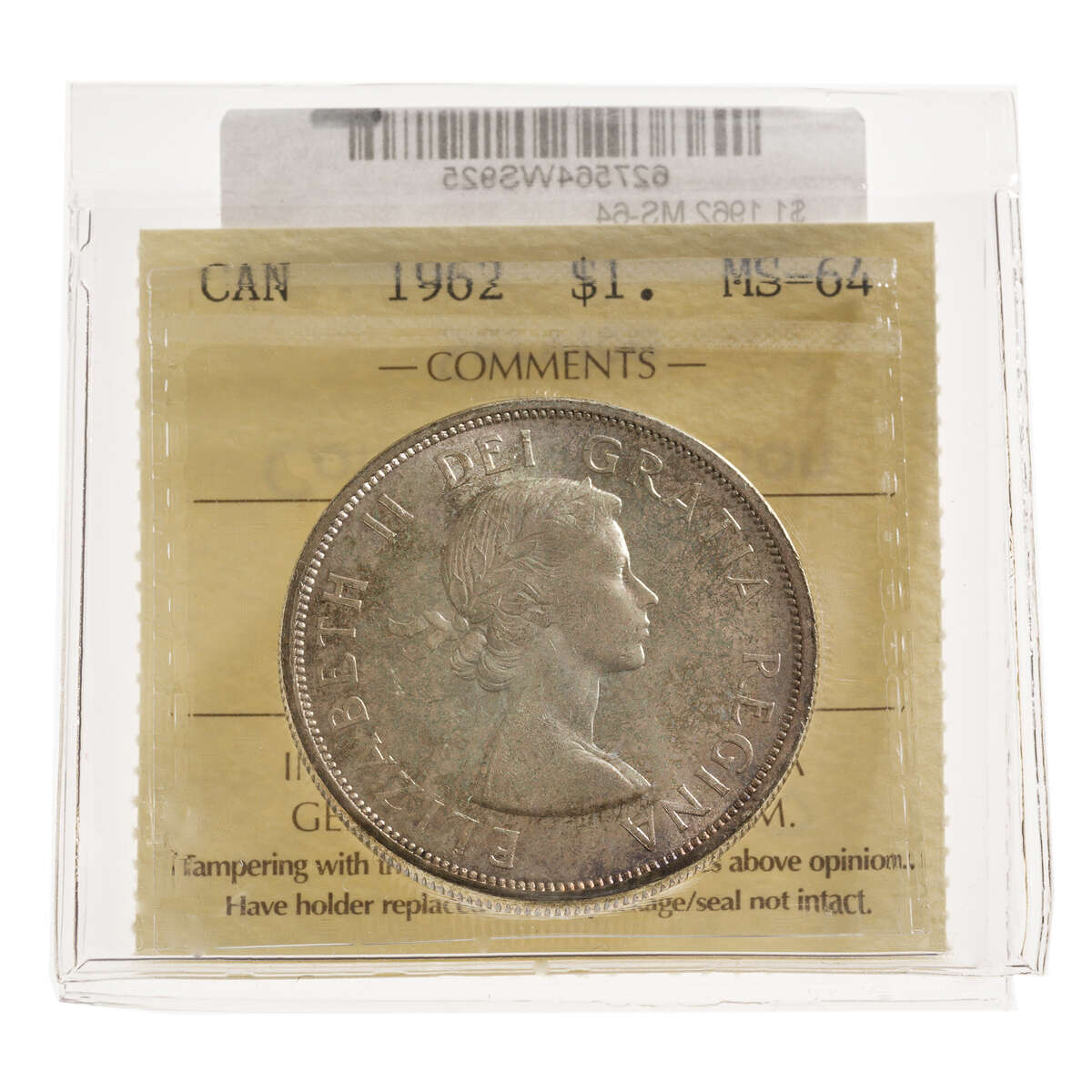 1 Dollar 1962  ICCS MS-64 Default Title