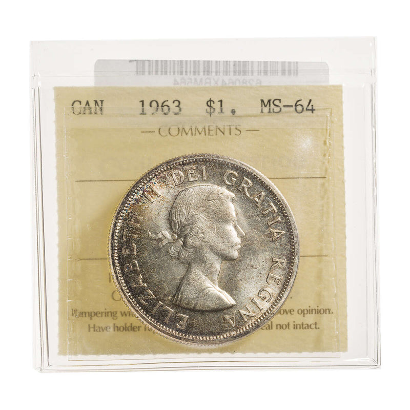 1 Dollar 1963  ICCS MS-64 Default Title
