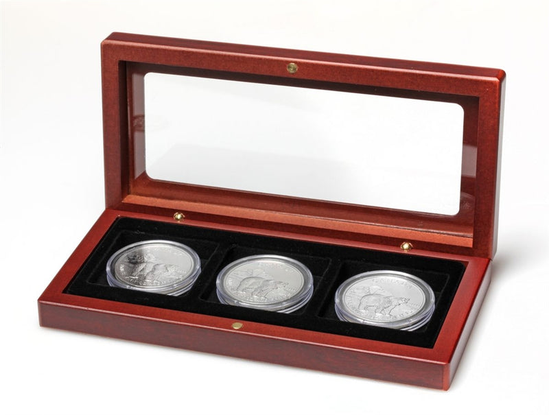 Wooden Coin Case with Glass Lid