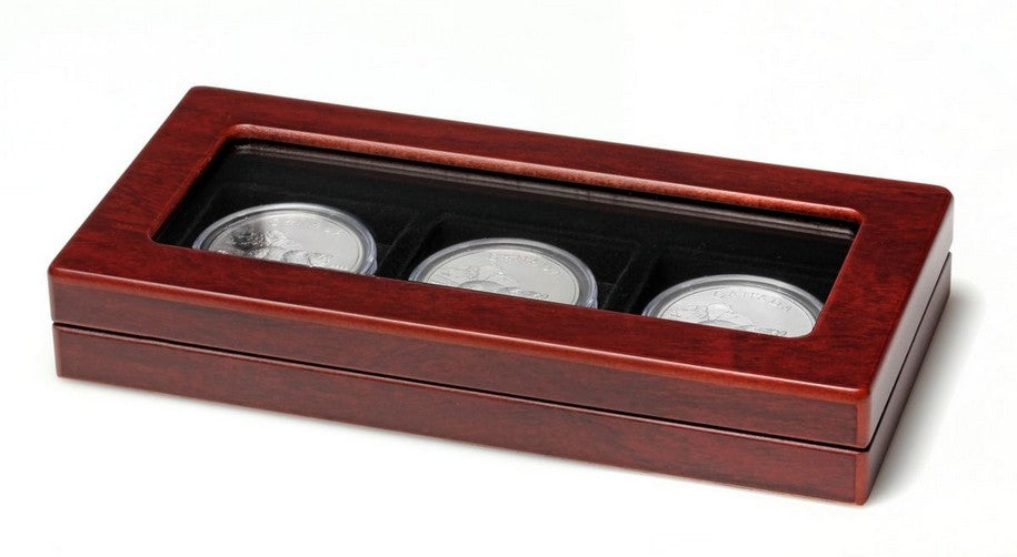 Wooden Coin Case with Glass Lid