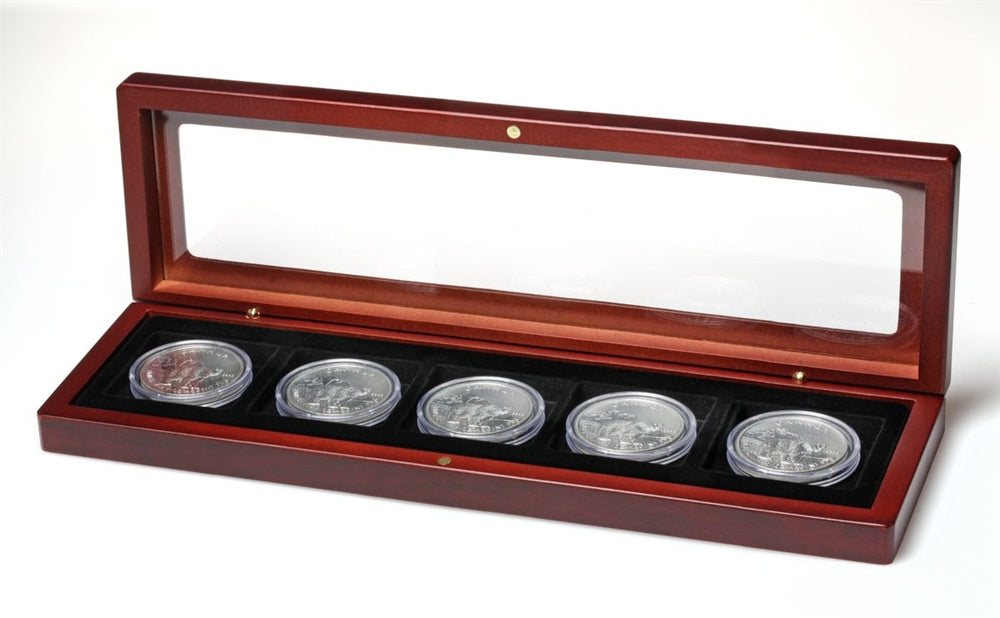 Wooden Coin Case with Glass Lid