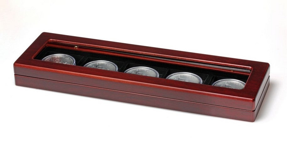 Wooden Coin Case with Glass Lid