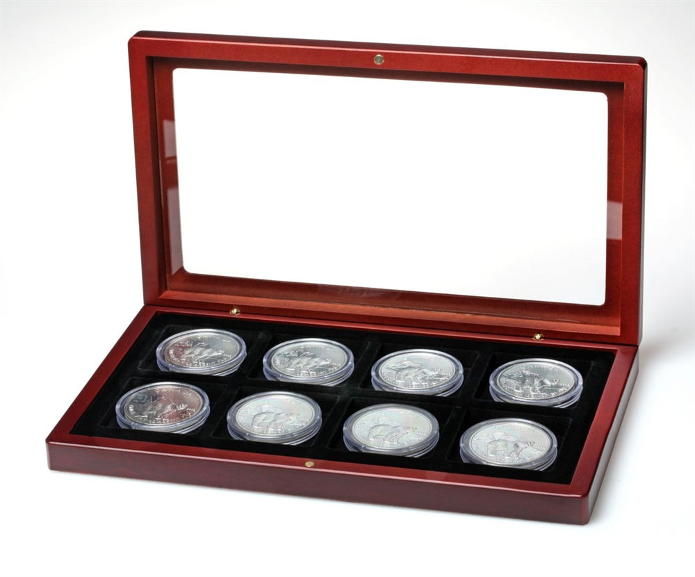 Wooden Coin Case with Glass Lid