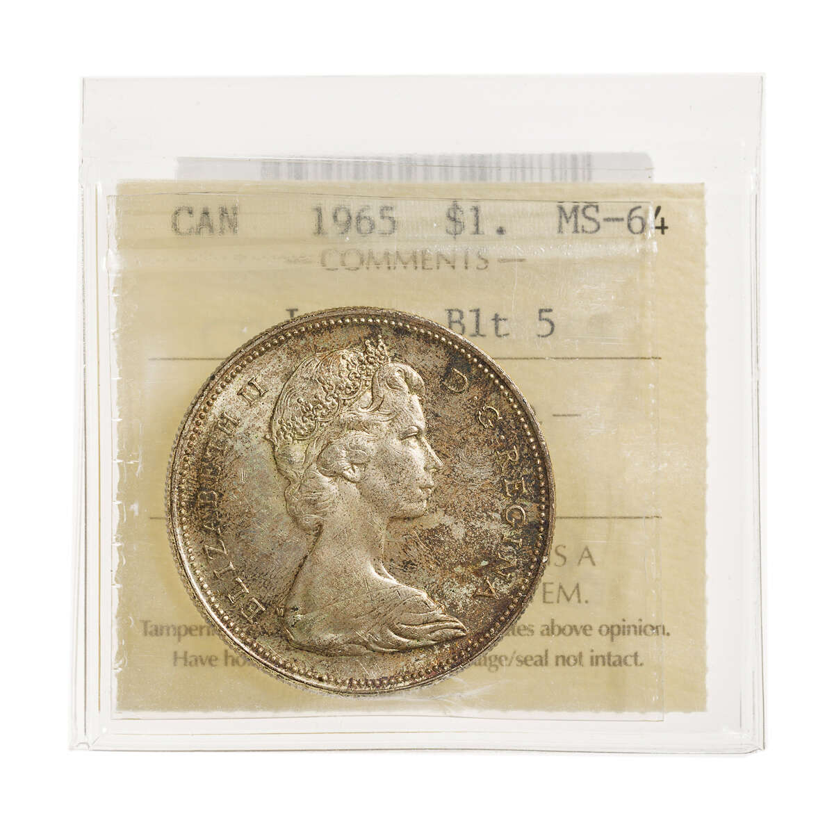 1 Dollar 1965 LgeBds Blt 5 ICCS MS-64 Default Title