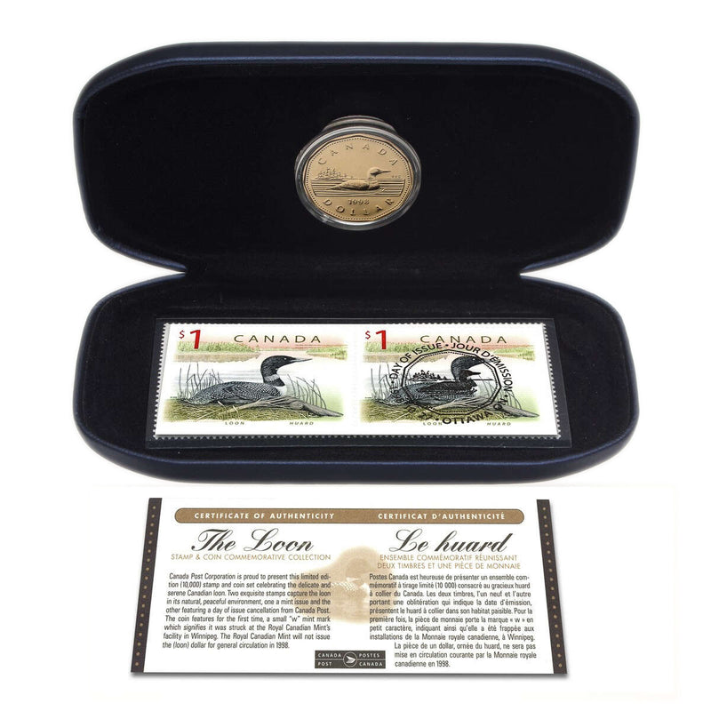 1998 $1 Loon Coin & Stamp Set