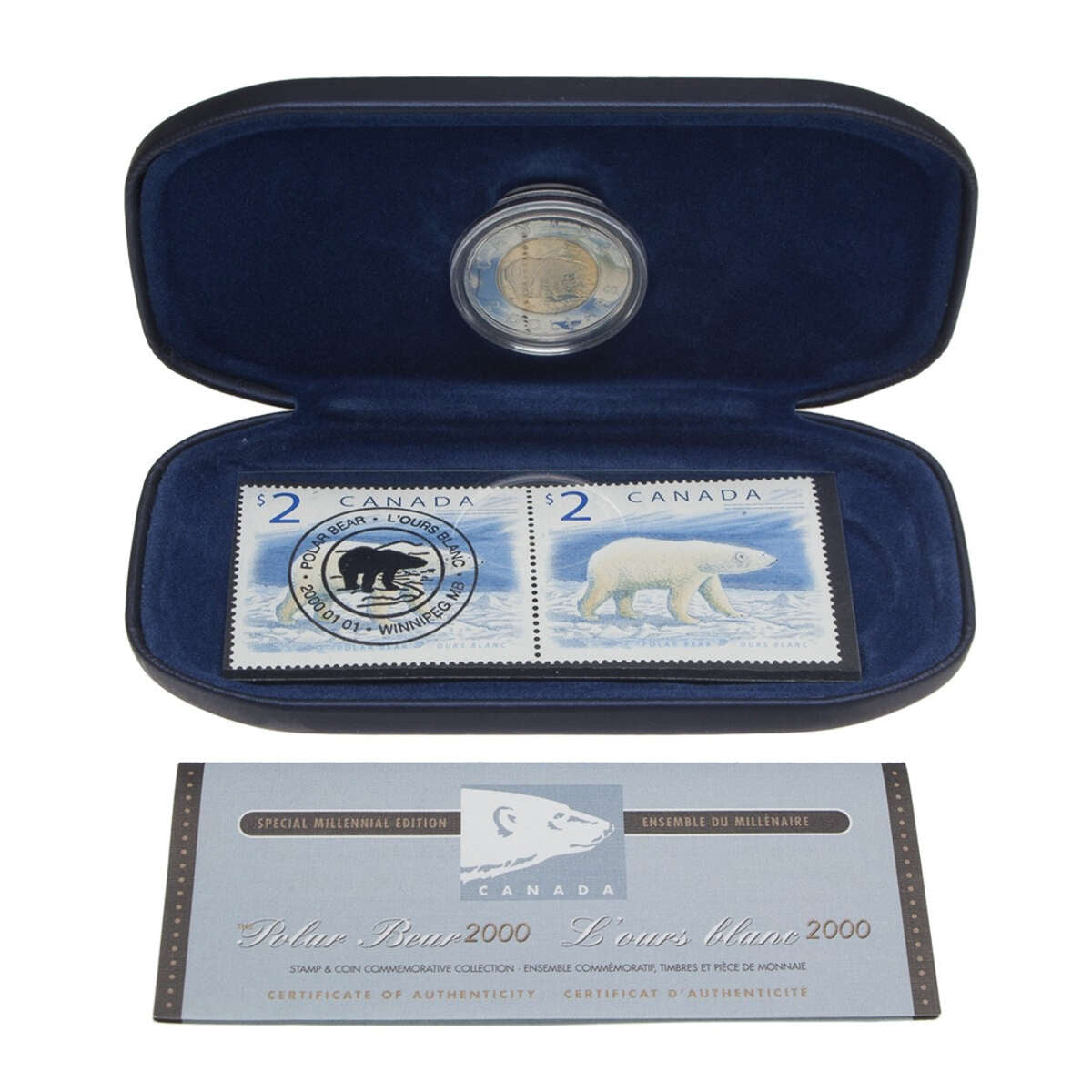 2000 $2 Polar Bear Coin & Stamp Set Default Title