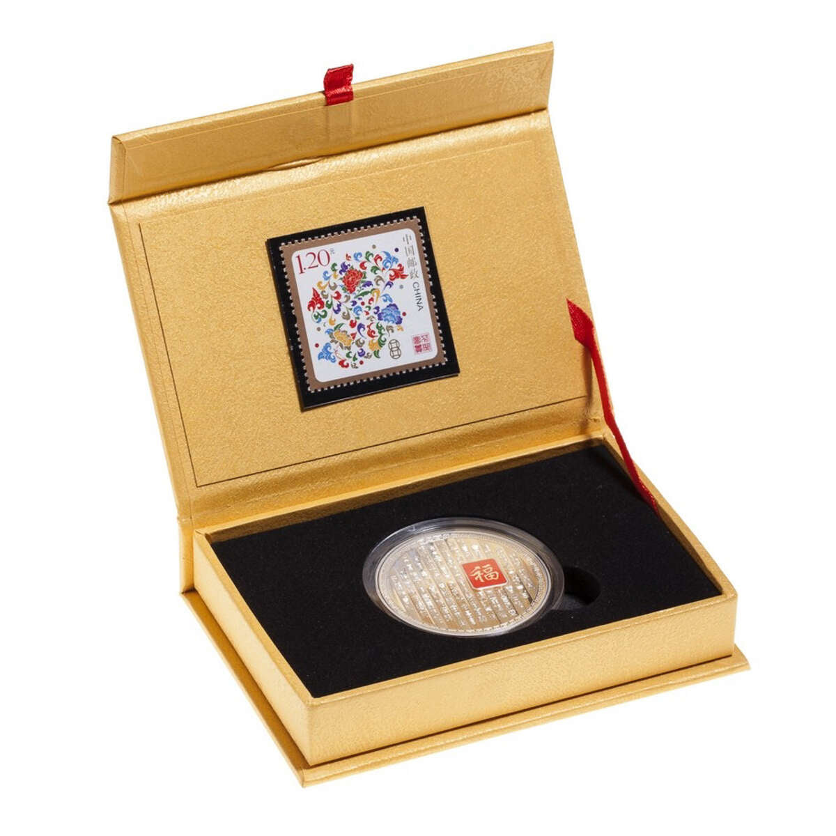 2014 50c 100 Blessings of Good Fortune Coin and Stamp Set