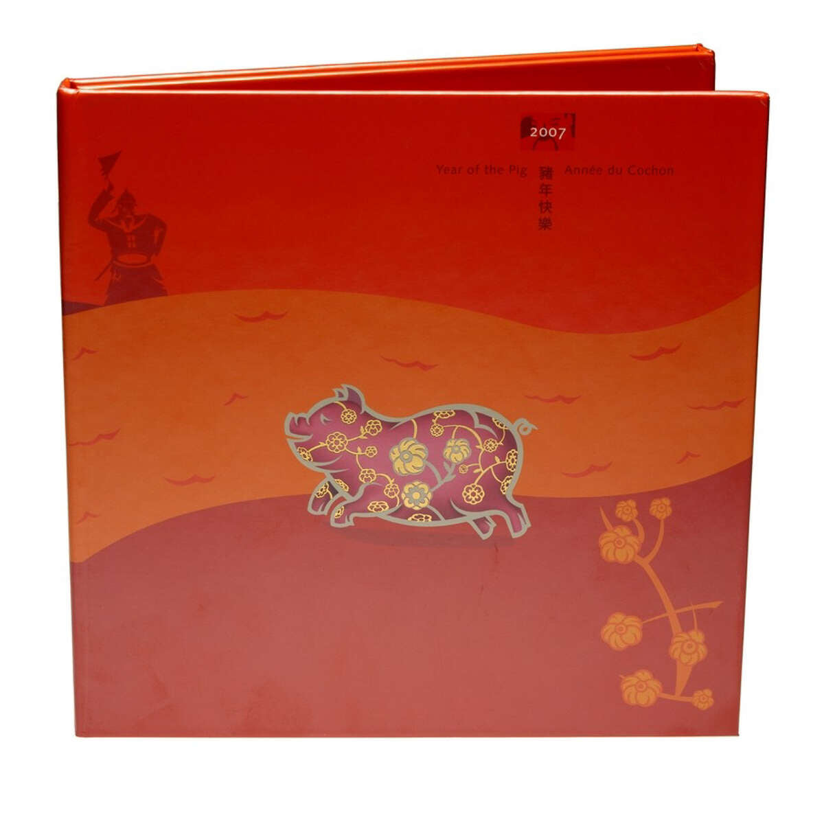 2007 $15 Year of the Pig - Sterling Silver Coin and Stamp Set