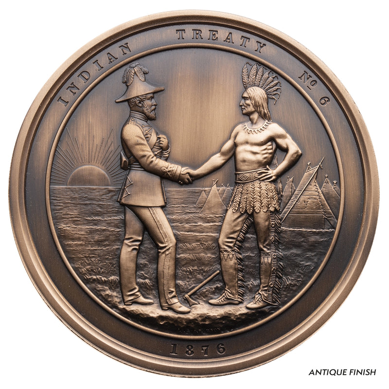 1876 Indian Treaty Medal Re-strike - Bronze Piece (Antique Finish)