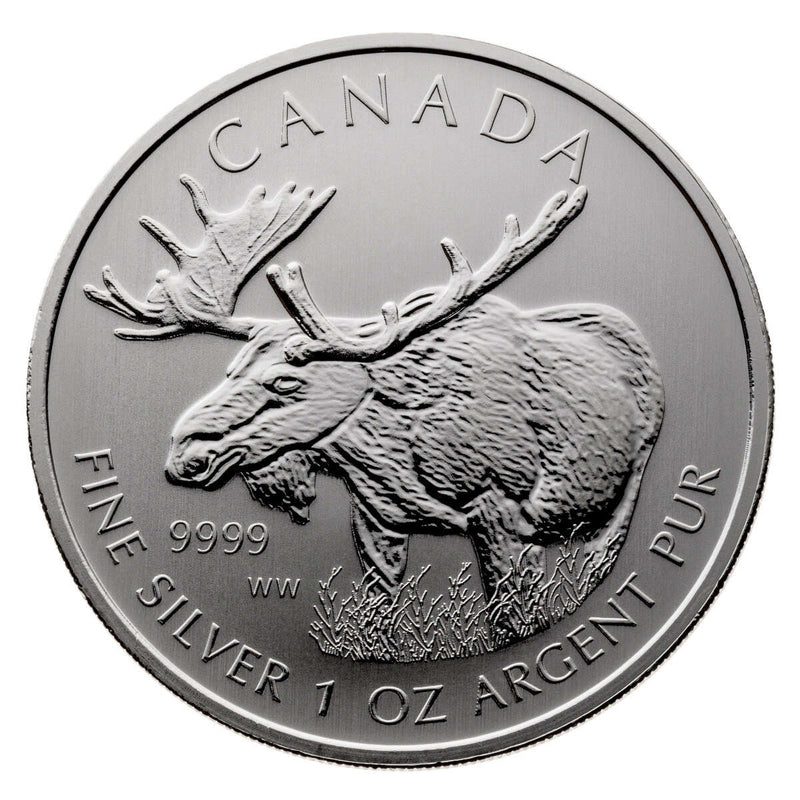 2012 $5 Moose - 1 oz. Pure Silver Coin and Stamp Set Default Title