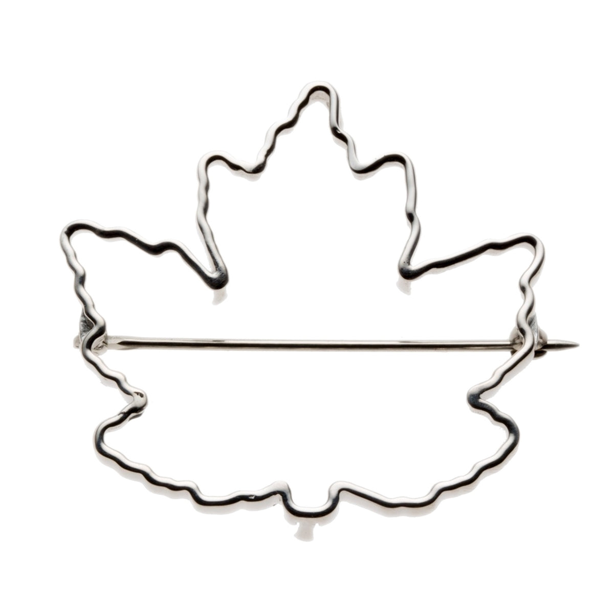 Sterling Silver Maple Leaf-Shaped Brooch/Pendant Bezel