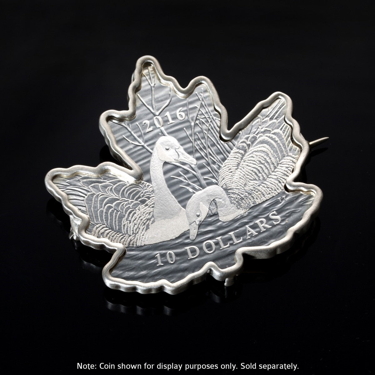 Sterling Silver Maple Leaf-Shaped Brooch/Pendant Bezel