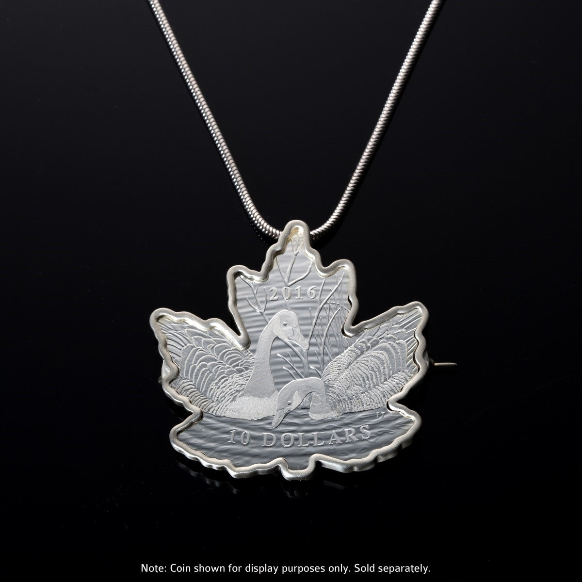 Sterling Silver Maple Leaf-Shaped Brooch/Pendant Bezel