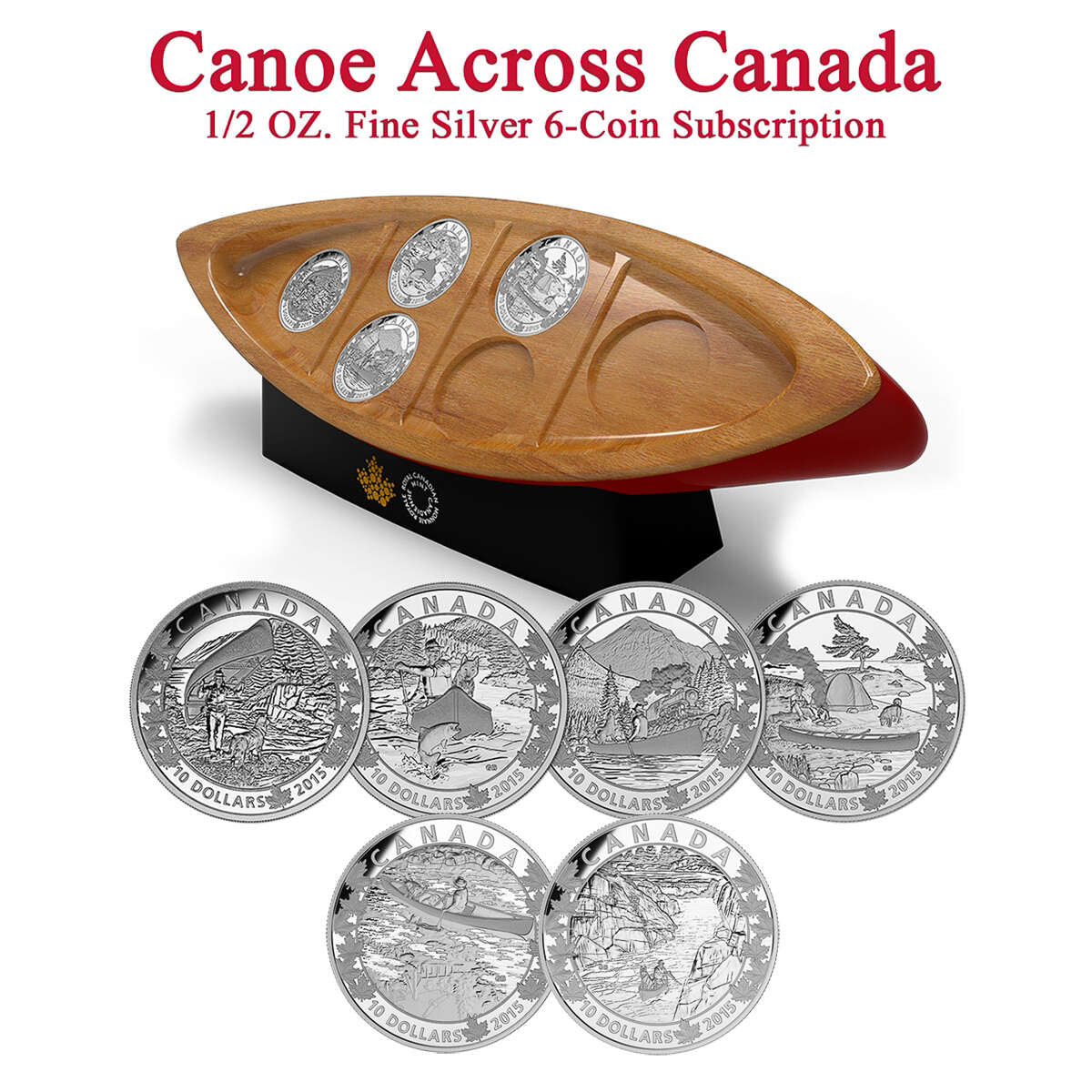 2015 $10 Canoe Across Canada - Pure Silver 6-Coin Set Default Title