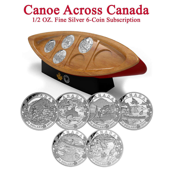 2015 $10 Canoe Across Canada - Pure Silver 6-Coin Set