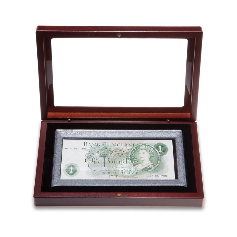Wooden Banknote Case with Glass Lid