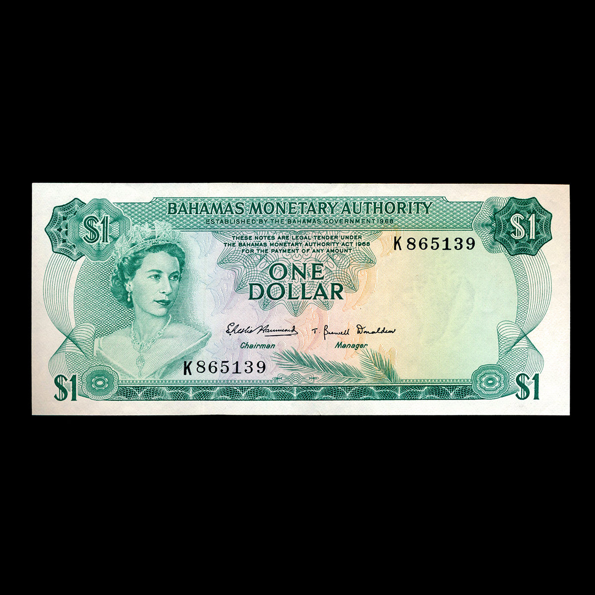 Bahamas 1 Dollar 1968 Elizabeth II Issued note UNC-60