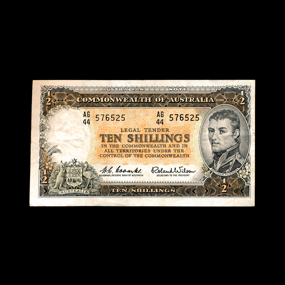 Australia 10 Shillings 1953 George VI Issued note VF-30