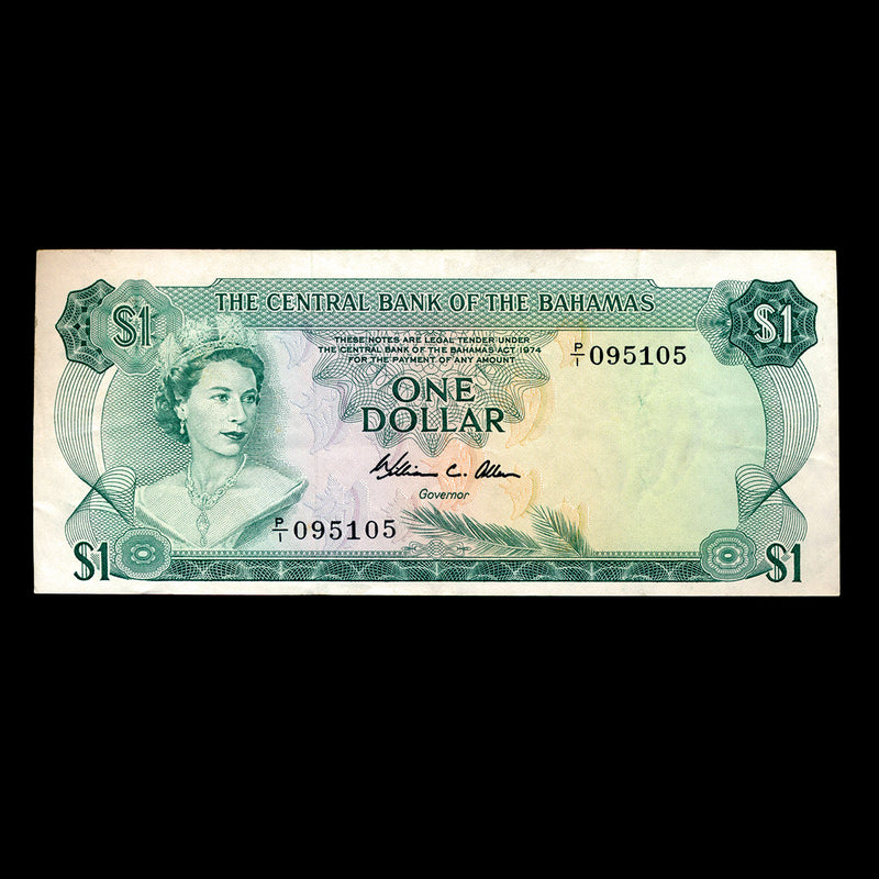 Bahamas 1 Dollar 1974 Elizabeth II Signature W.C. Allen EF-40